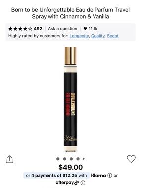 Kilian Born to be Unforgettable Eau de Parfum Travel Spray - Black